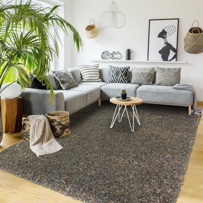 Tapis shaggy tufté en laine motif faux uni FLAMENCO UN AMOUR DE TAPIS