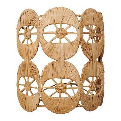 Applique non électrifiée raphia naturel 29x16x30 BLANC D’IVOIRE