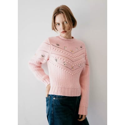 Pull-over maille fleurs MANGO