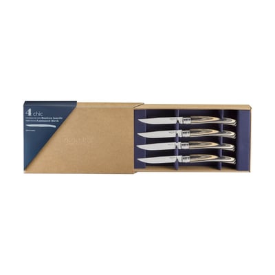 Coffret de 4 couteaux de table bouleau lamellé OPINEL