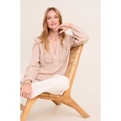 Chemise ample courte avec broderie BREAL