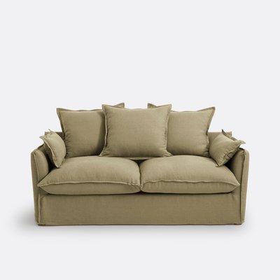 Canapé convertible H14 cm, lin froissé, Odna LA REDOUTE INTERIEURS