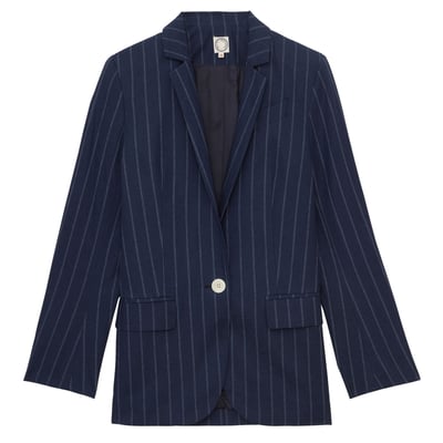 Veste Bruna en lin mélangé marine INES DE LA FRESSANGE PARIS