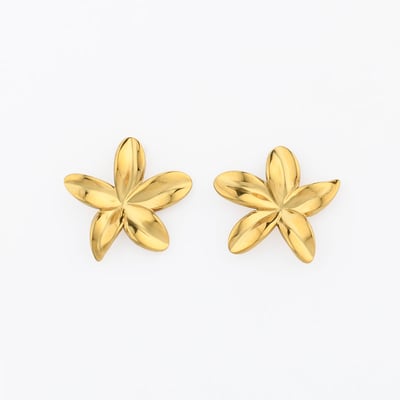 Boucles d'oreilles fleurs dorées Acier inoxydable BALABOOSTE