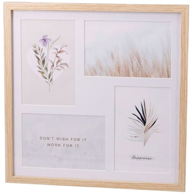 Cadre photo pêle-mêle mural bois 30x30cm WADIGA