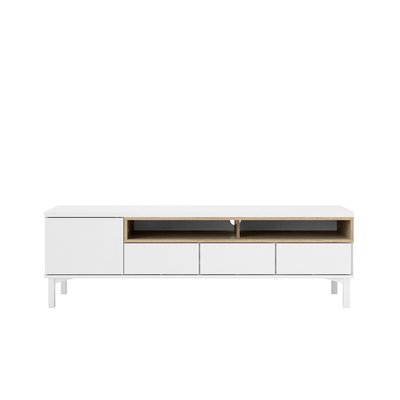 Meuble TV 1 porte, 3 tiroirs et 2 niches L156 cm - APRIL CALICOSY