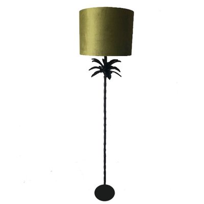Lampadaire sur pied à feuilles Sampa Noir Abat-jour Vert MILLUMINE
