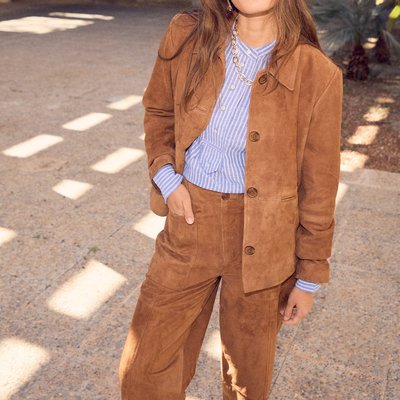 Pantalon 100% cuir daim PROMOD