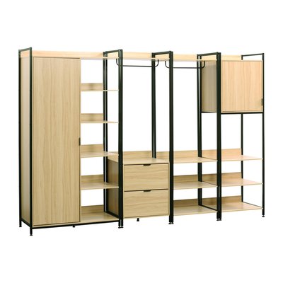 Kit dressing modulable décor bois et métal 4 éléments CLEVER SWEEEK