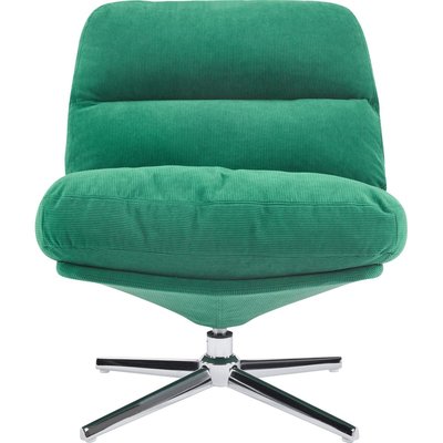 Fauteuil pivotant en velours cotelé et piètement chromé - JULIA HOMIFAB