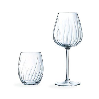 Ensemble 8 verres à pied et gobelets Swirly - Cristal d'Arques CRISTAL D ARQUES