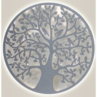 Décoration murale arbre lumineux métal  style shabby chic RECOLLECTION