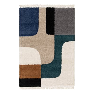 Tapis intérieur shaggy motifs géométriques créme ZAC SWEEEK