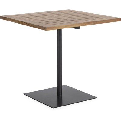Table de jardin en teck, pied métal carré RECOLLECTION