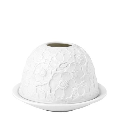 Photophore lithophanie Éclat Floral en biscuit de porcelaine MATHILDE M
