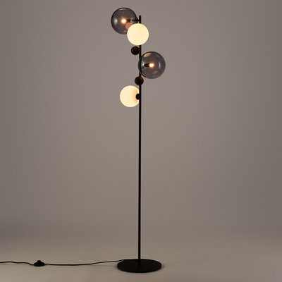 Lampadaire verre fumé et métal, Bullesco AM.PM