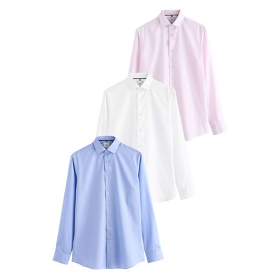 Chemise texturée slim à poignet, lot de 3 NEXT