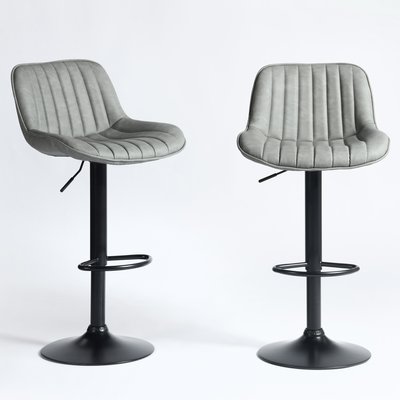 Lot de 2 tabourets de bar pivotant réglables en hauteur rétro en simili,TACELS MEUBLES COSY