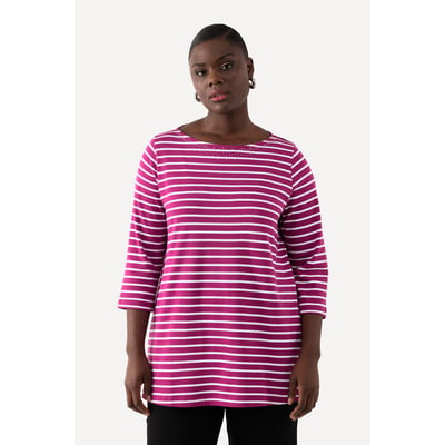 T-shirt rayé en coton Pima. Décolleté bateau ULLA POPKEN