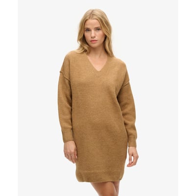 Robe pull en maille à col en V SUPERDRY
