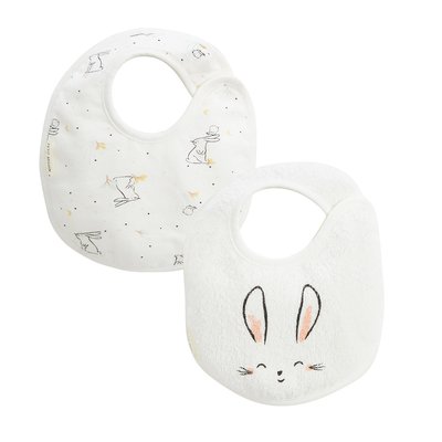 Lot de 2 bavoirs bébé Hello Baby PETIT BEGUIN