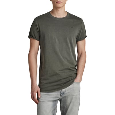 T-shirt en coton biologique vert d'eau uni avec un logo sur le coeur G-Star RAW