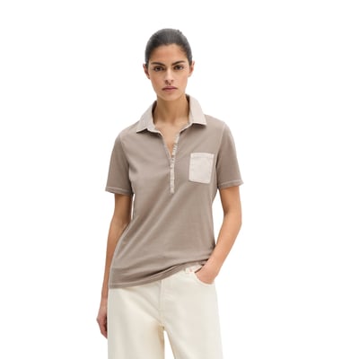 Polo à manches courtes slim avec détails de mélange de matériaux MARC O'POLO