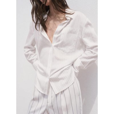 Chemise semi-transparente rayures MANGO