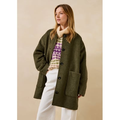 Manteau col montant en laine LA FEE MARABOUTEE