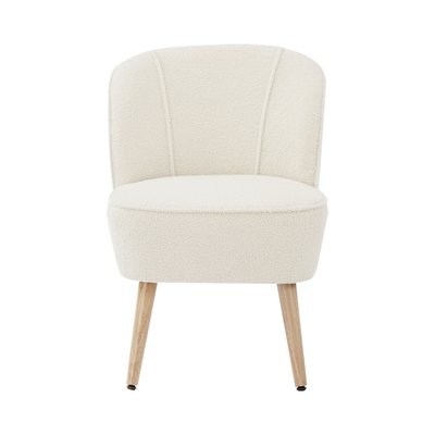 Fauteuil en tissu bouclette et bois - DOUVE DRAWER