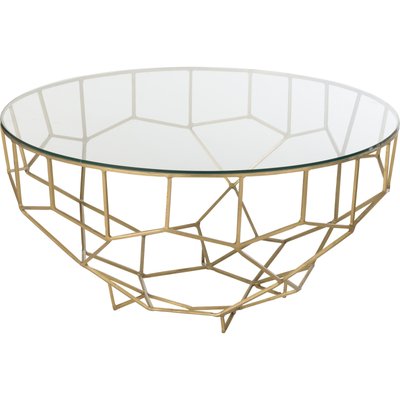 Table basse dorée en métal et verre design contemporain élégant RECOLLECTION