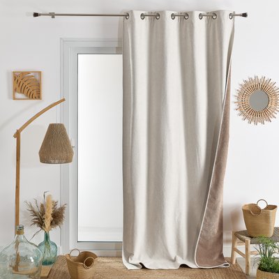 Rideau double face thermique et occultant aspect velours HOME MAISON