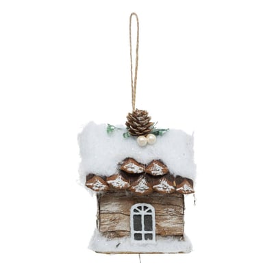 Sujet maison neige 13cm polystyrène assorti ATMOSPHERA
