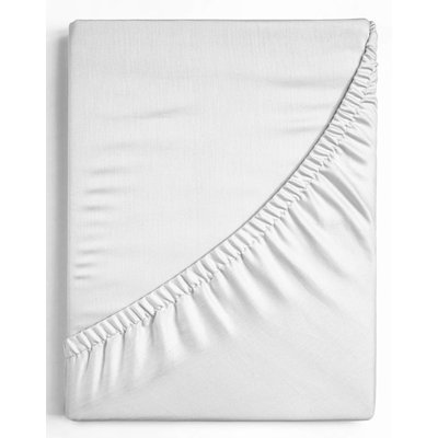 Drap Housse double Coton Blanc HOME