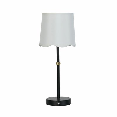 Rechargeable Black Lamp with Scallop Shade SO'HOME