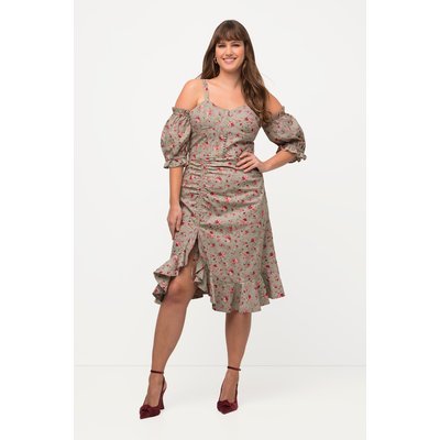 Robe mini, roses, manches courtes ULLA POPKEN