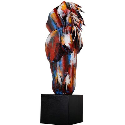 Objet déco salon tête de cheval métal peint PIER IMPORT