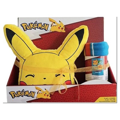 Pokemon coussin et plaid Pikachu MERCIER