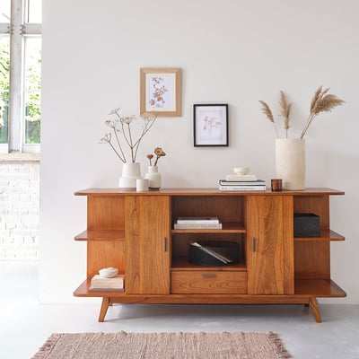Buffet en bois massif 2 portes  CELESTE BERAH GETAH