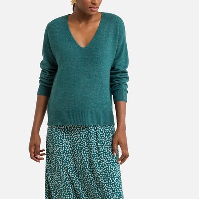 Pull col V, maille mousseuse JDY