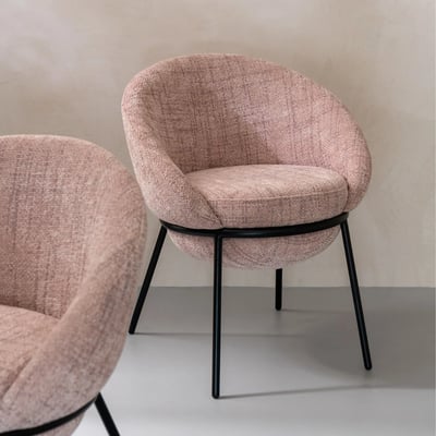 Chaises de salle à manger design en tissu (lot de 2) - MERO HELLIN, DEPUIS 1862