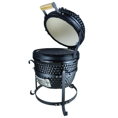 Barbecue à charbon design olive acier céramique martelé noir OUTSUNNY