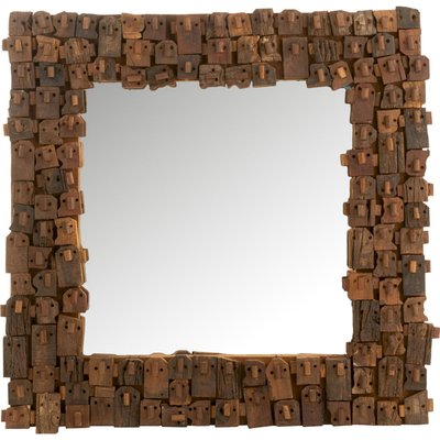 Miroir bois naturel aspect brut chic et cadre  décoratif RECOLLECTION