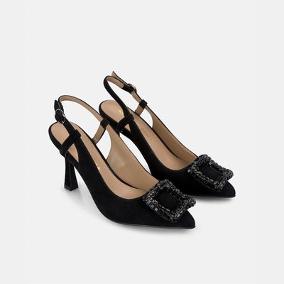Chaussures à talons aiguilles avec bride et boucle carrée en strass ALMA EN PENA