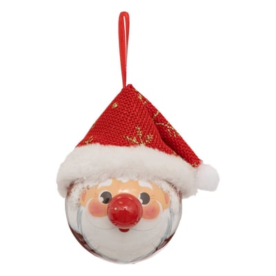 Boule décorative Père Noël en papier avec chapeau D. 65 mm FEERIC LIGHTS & CHRISTMAS
