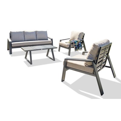 Salon de jardin bas 5 places en aluminium Ibiza PARIS GARDEN
