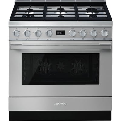 Piano de cuisson gaz 6 feux 90 cm CPF9GP SMEG