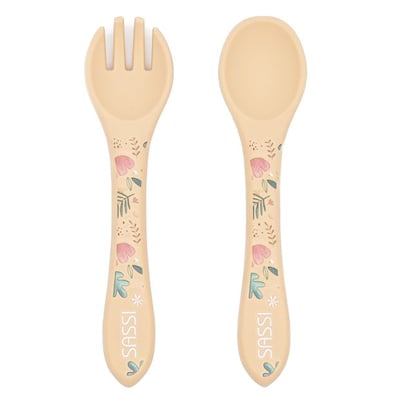 Set fourchette et cuillère en silicone ANIMAUX SASSI