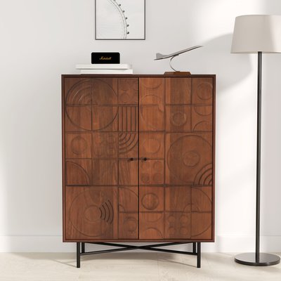 Enara Carved Mango Wood 2 Door Cabinet ÉDITÉ
