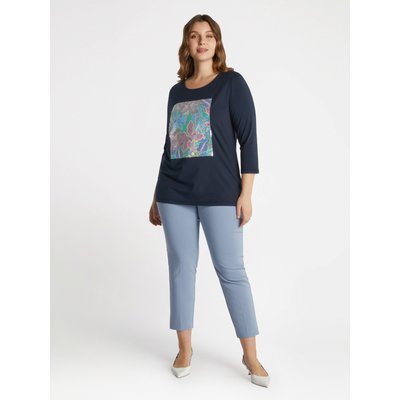 T-shirt à imprimé fleuri et sequins, encolure bateau FIORELLA RUBINO